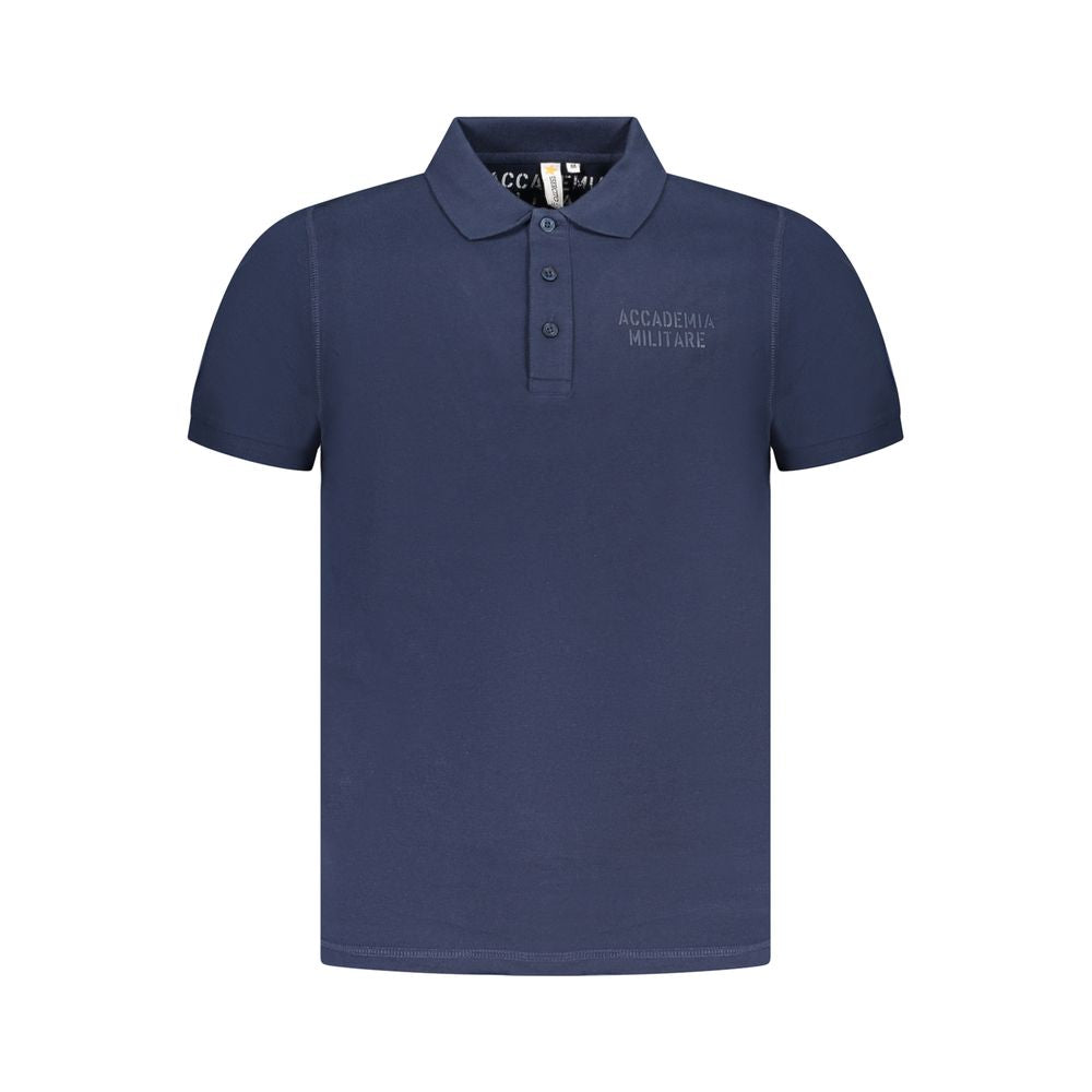 Blue Cotton Polo Shirt Accademia Militare