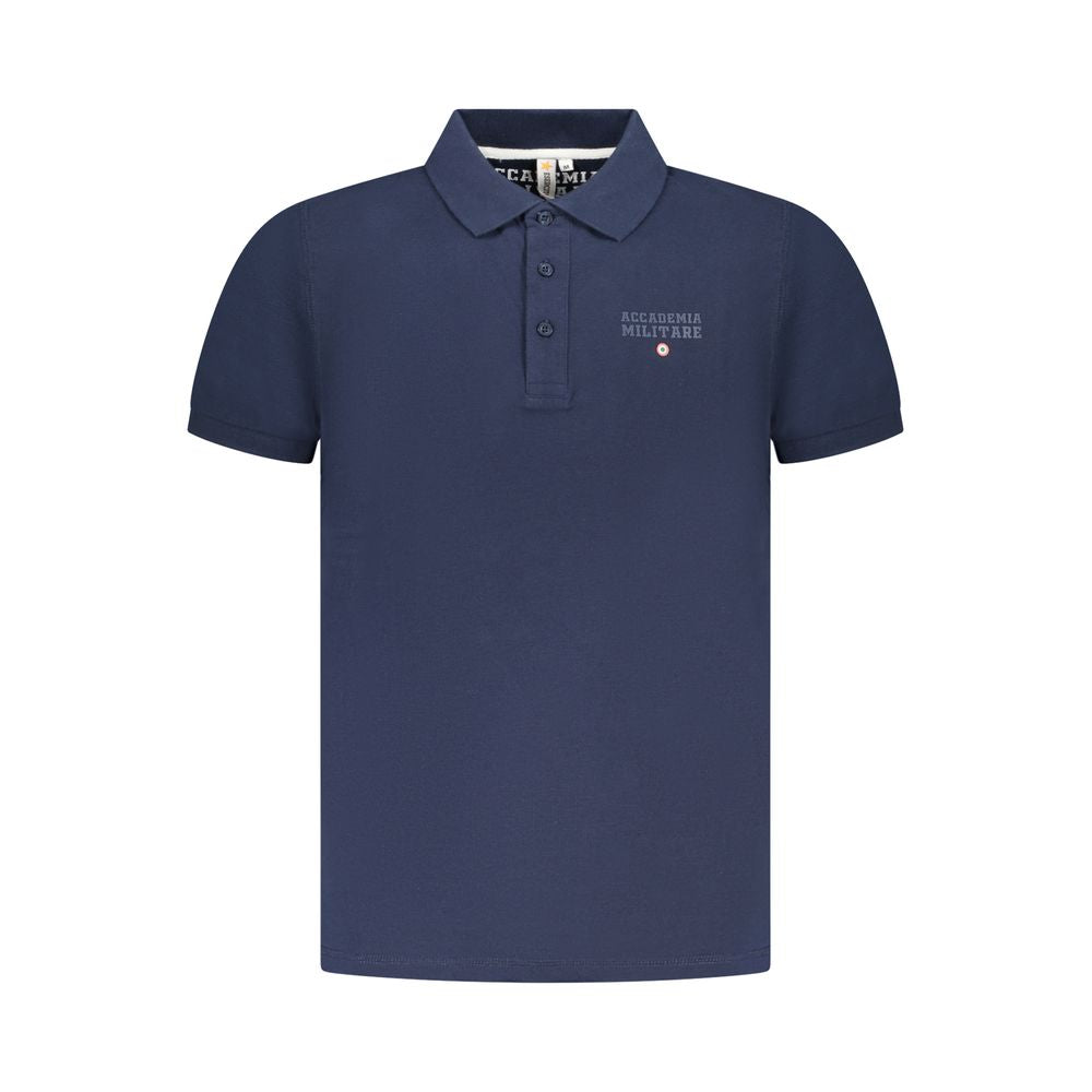 Blue Cotton Polo Shirt Accademia Militare
