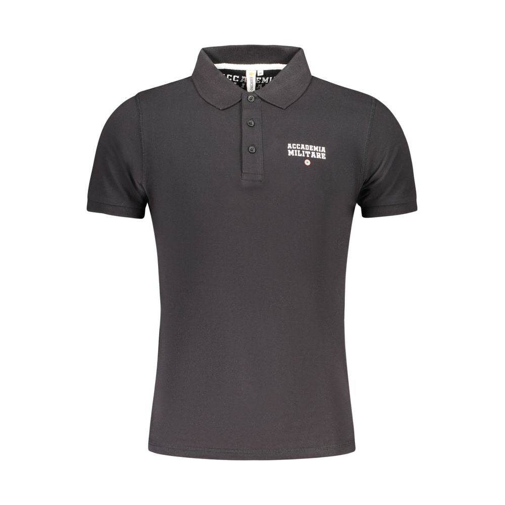 Black Cotton Polo Shirt Accademia Militare