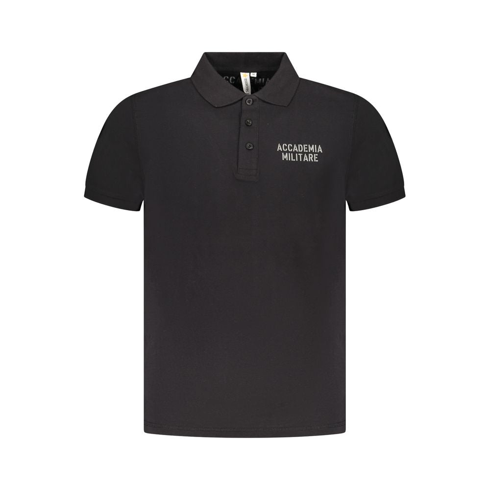 Black Cotton Polo Shirt Accademia Militare