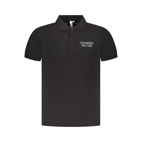 Black Cotton Polo Shirt Accademia Militare