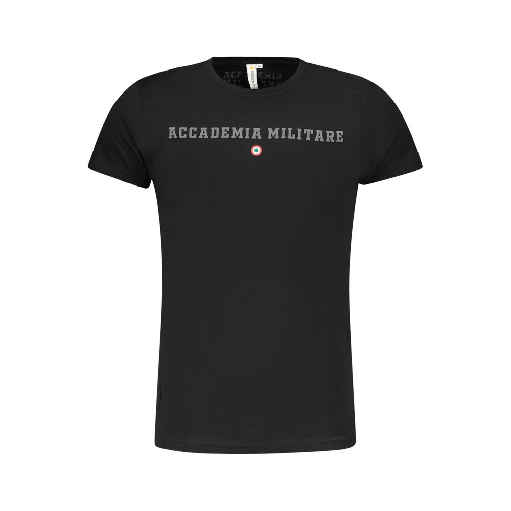 Black Cotton T-Shirt Accademia Militare
