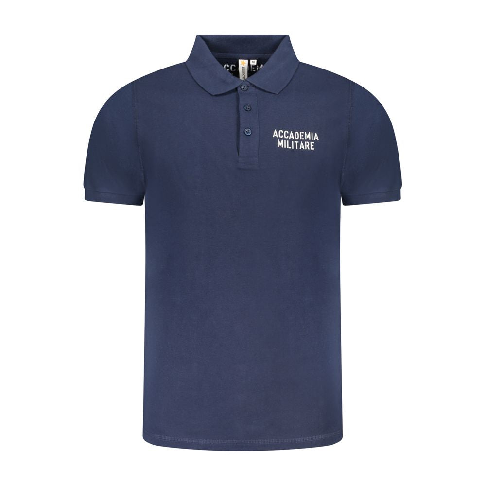 Blue Cotton Polo Shirt Accademia Militare