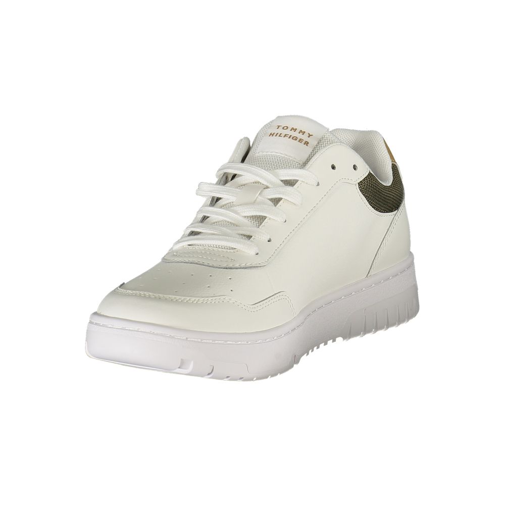 White Leather Men Sneaker Tommy Hilfiger