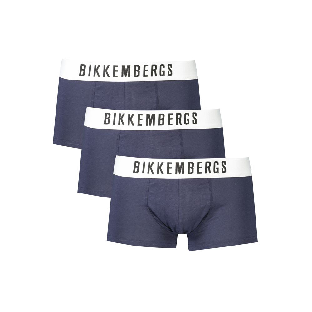 Blue Cotton Underwear Bikkembergs