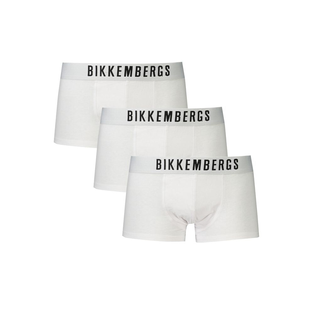 White Cotton Underwear Bikkembergs