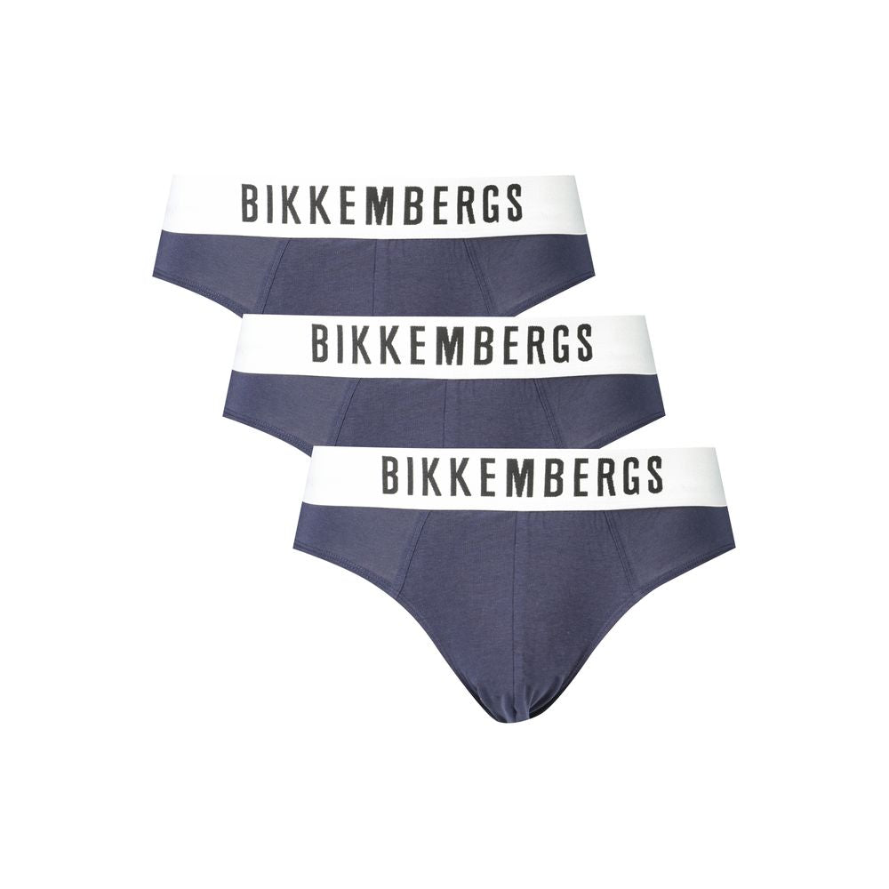 Blue Cotton Underwear Bikkembergs