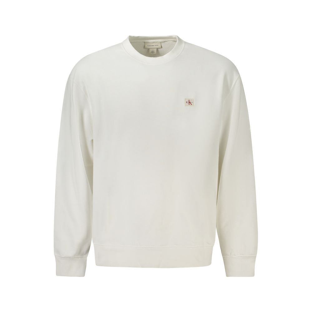 White Cotton Men Sweater Calvin Klein