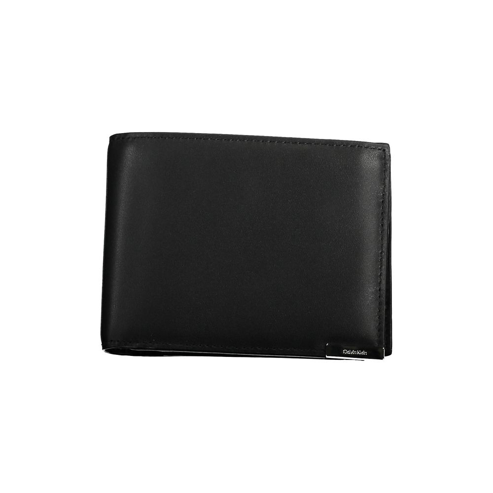 Black Leather Wallet Calvin Klein