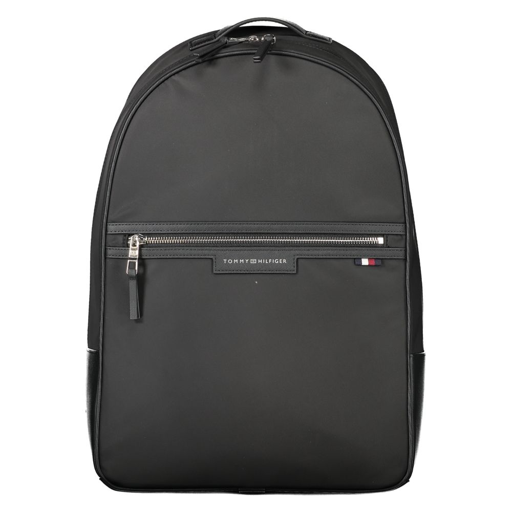 Black Polyester Backpack Tommy Hilfiger