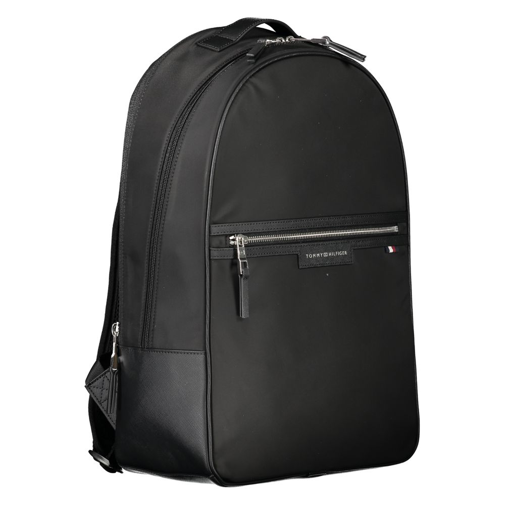 Black Polyester Backpack Tommy Hilfiger