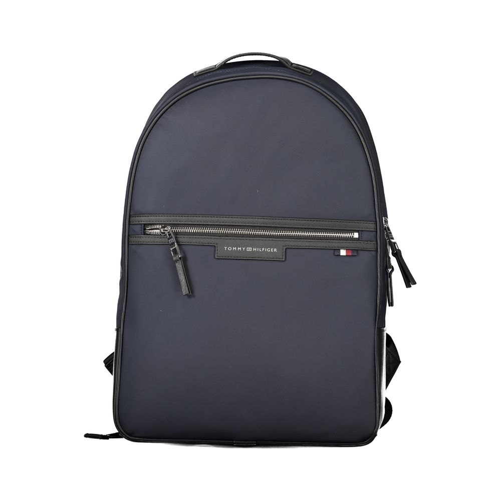 Blue Polyester Backpack Tommy Hilfiger
