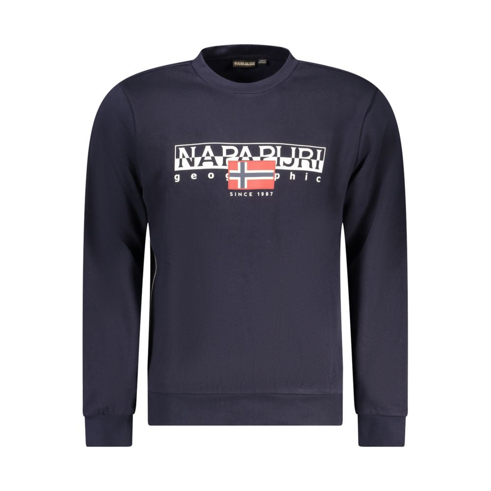 Blue Cotton Men Sweater Napapijri