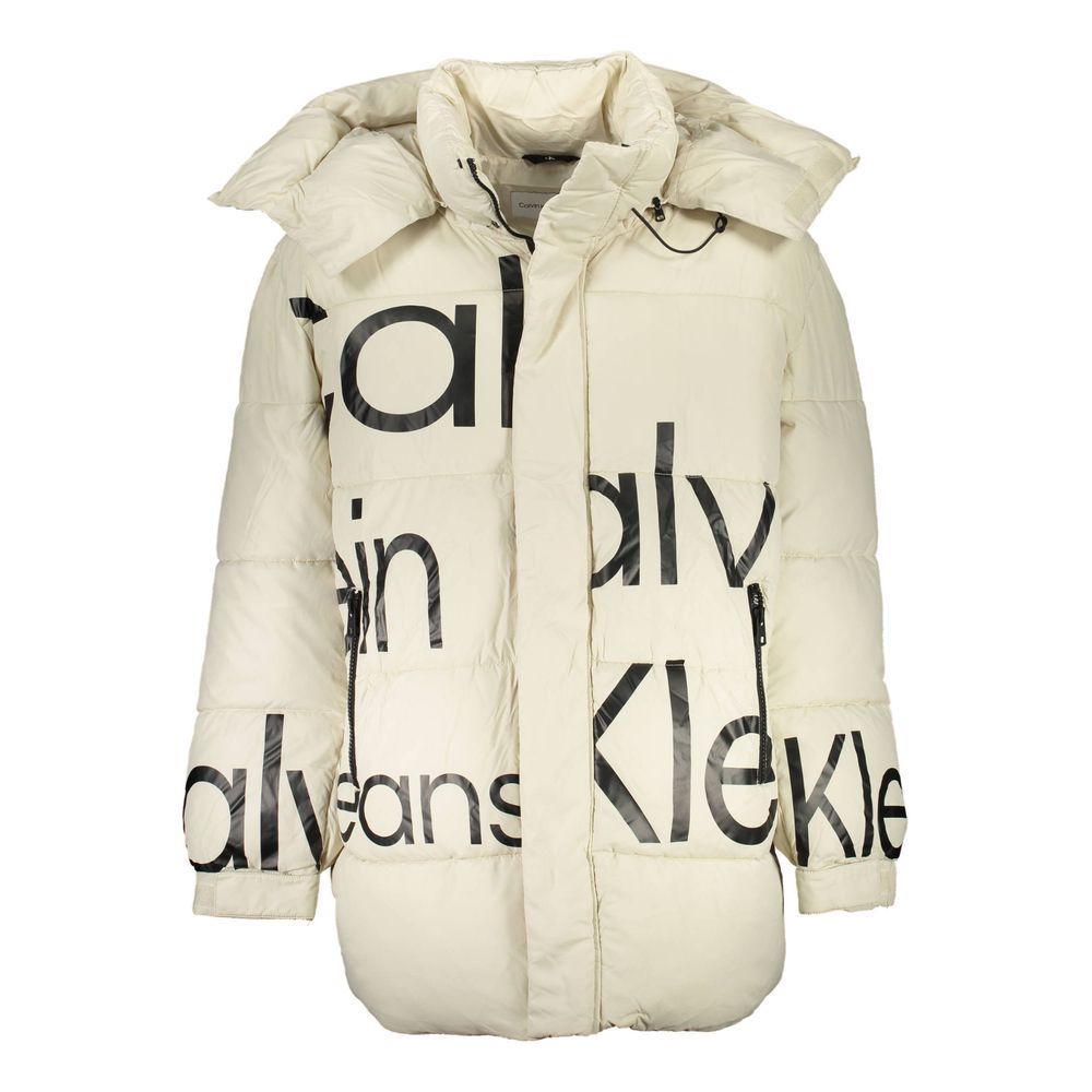 Beige Polyester Men Jacket Calvin Klein