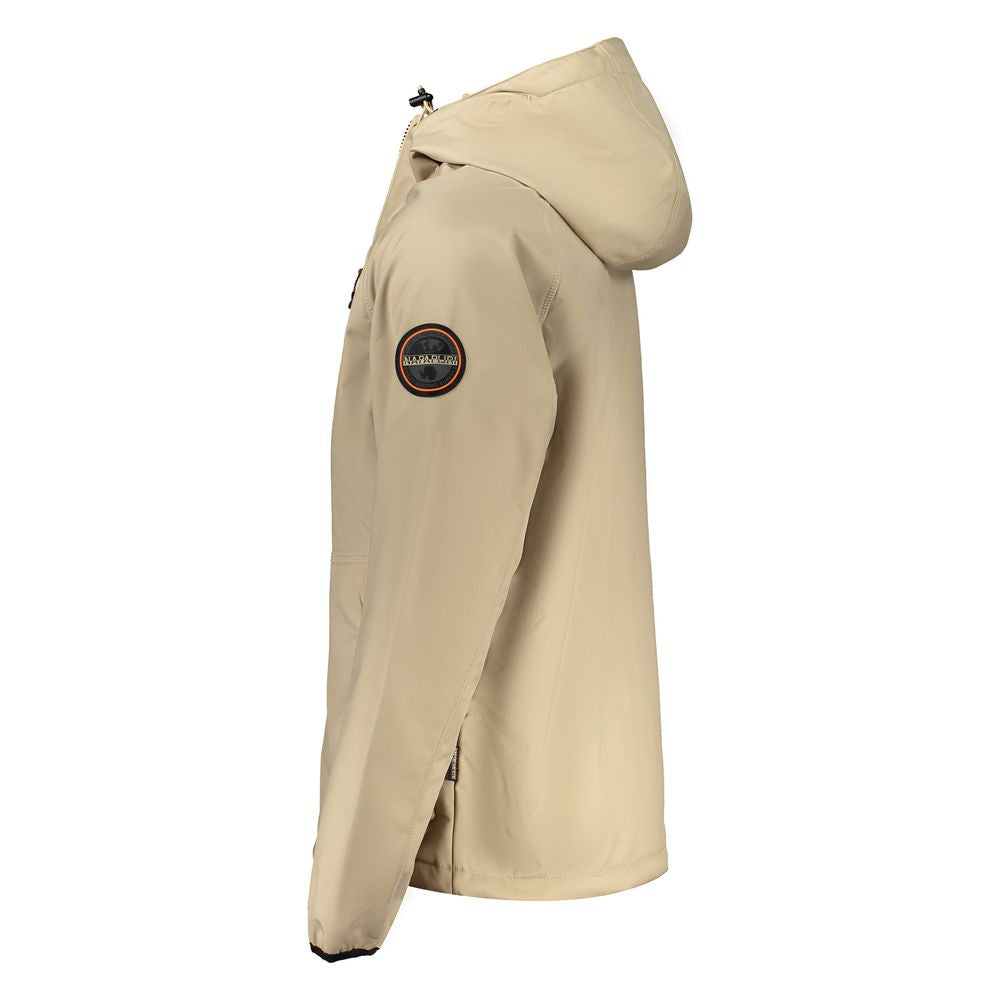 Beige Recycled Polyester Men Jacket Napapijri