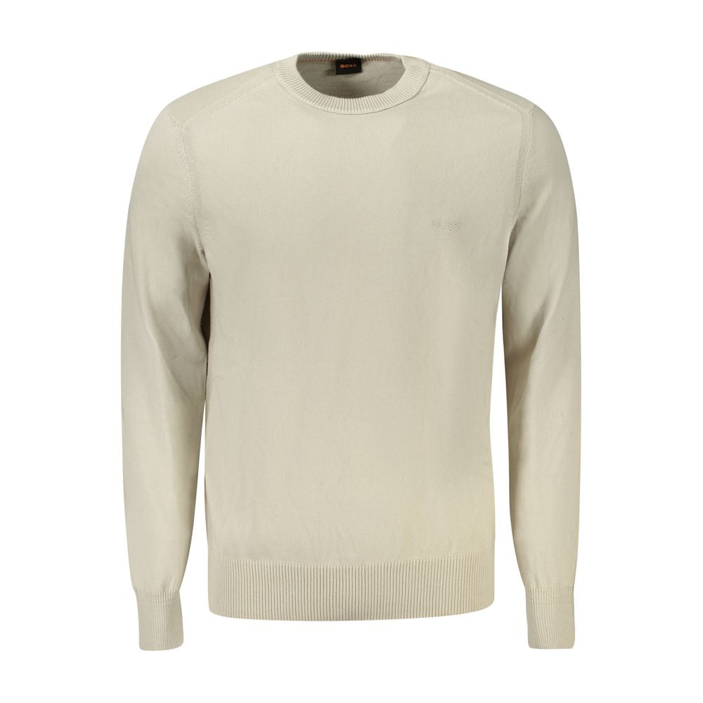 Beige Cotton Sweater Hugo Boss