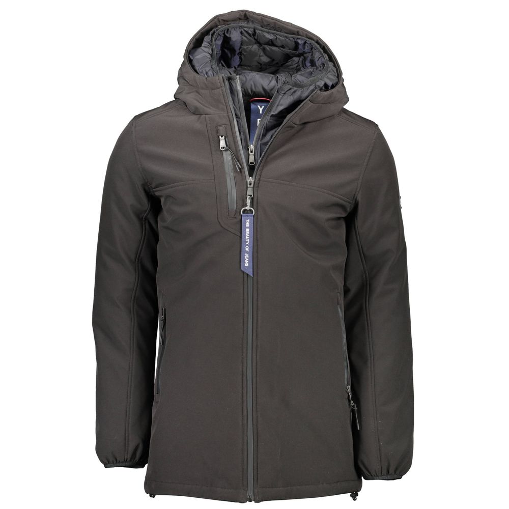 Black Polyester Men Jacket Yes Zee
