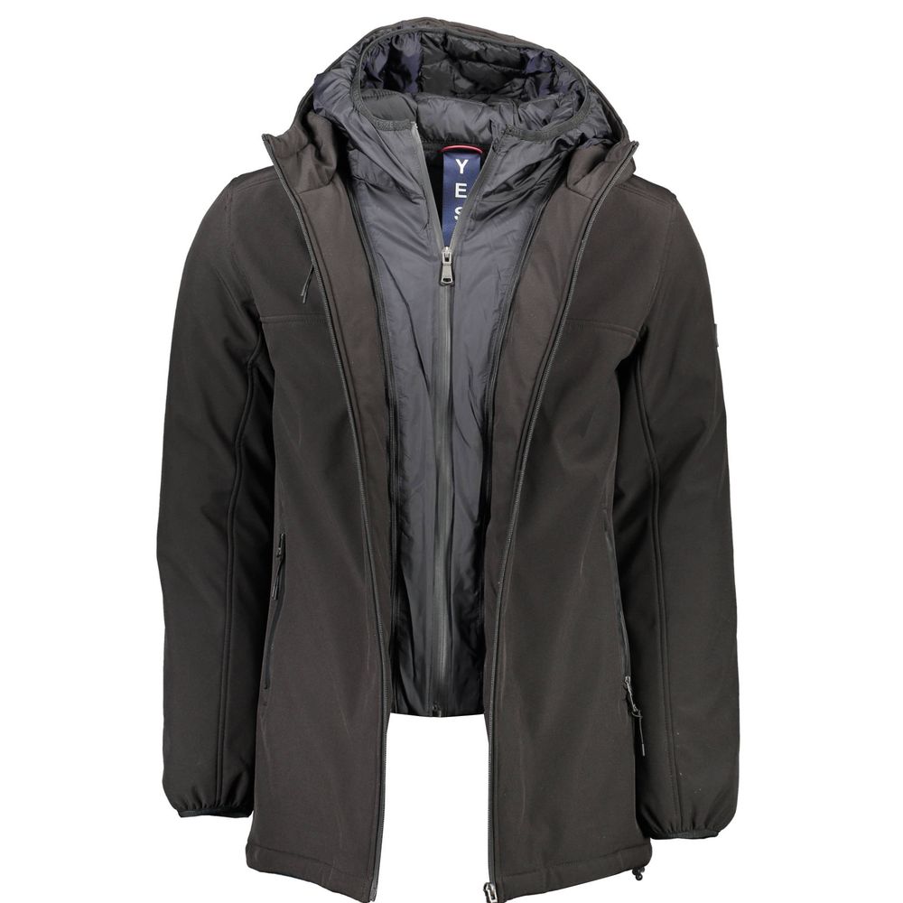 Black Polyester Men Jacket Yes Zee