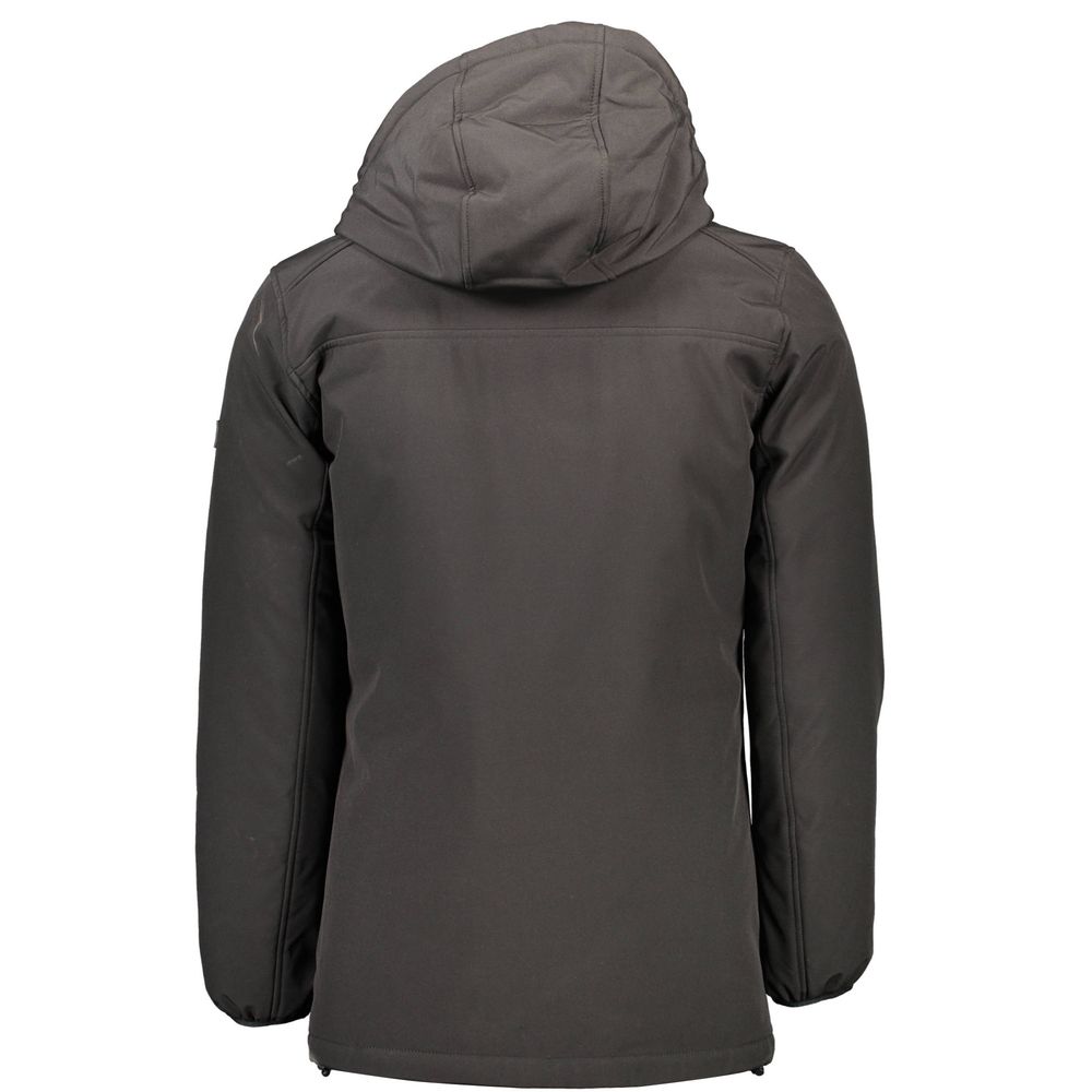 Black Polyester Men Jacket Yes Zee