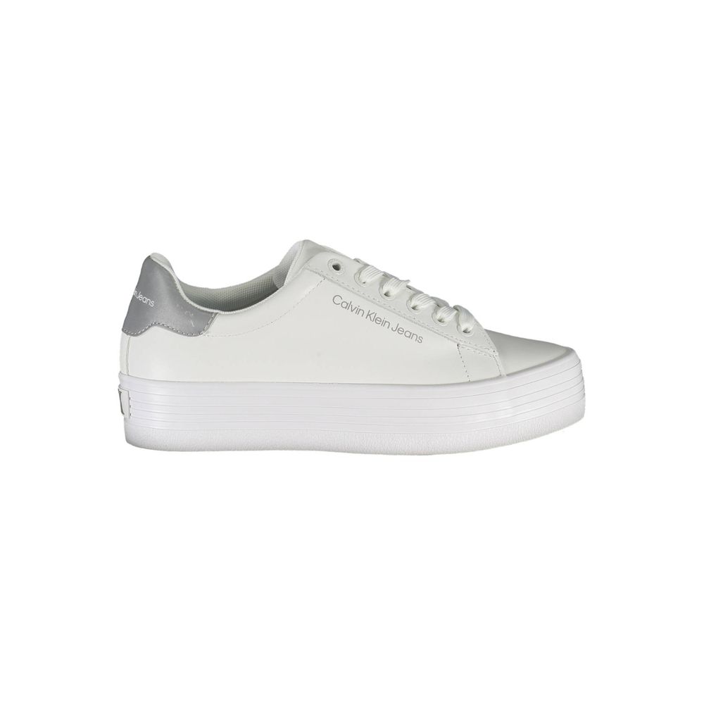 White Polyester Sneaker Calvin Klein