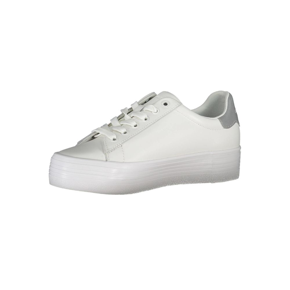 White Polyester Sneaker Calvin Klein
