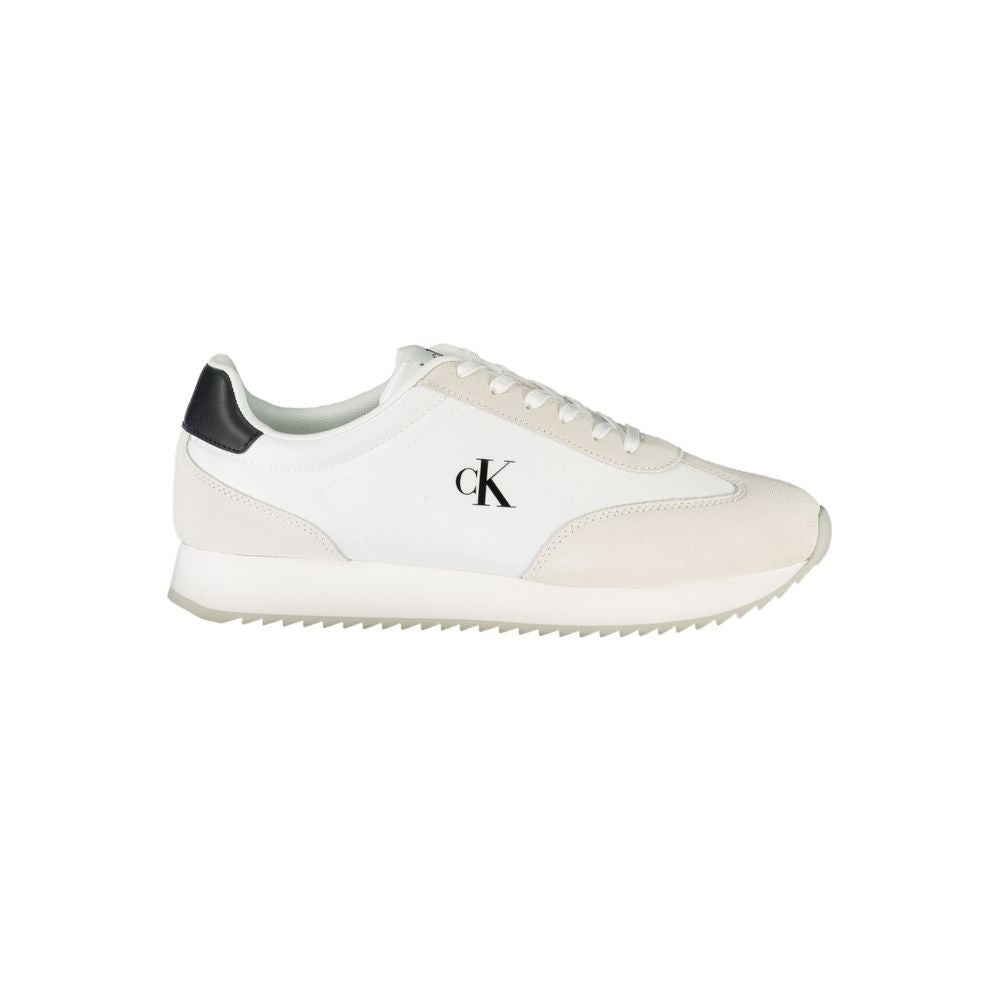 White Leather Men Sneaker Calvin Klein