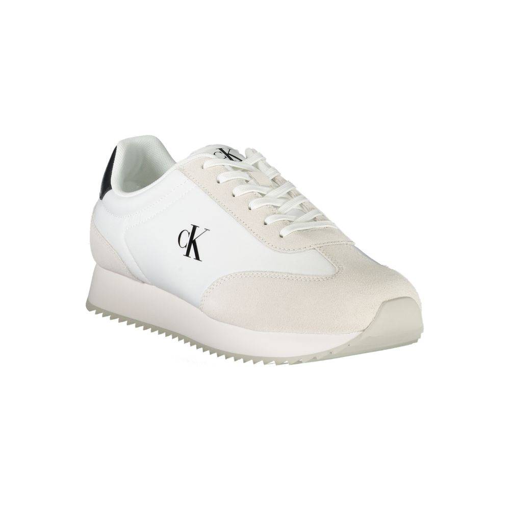 White Leather Men Sneaker Calvin Klein