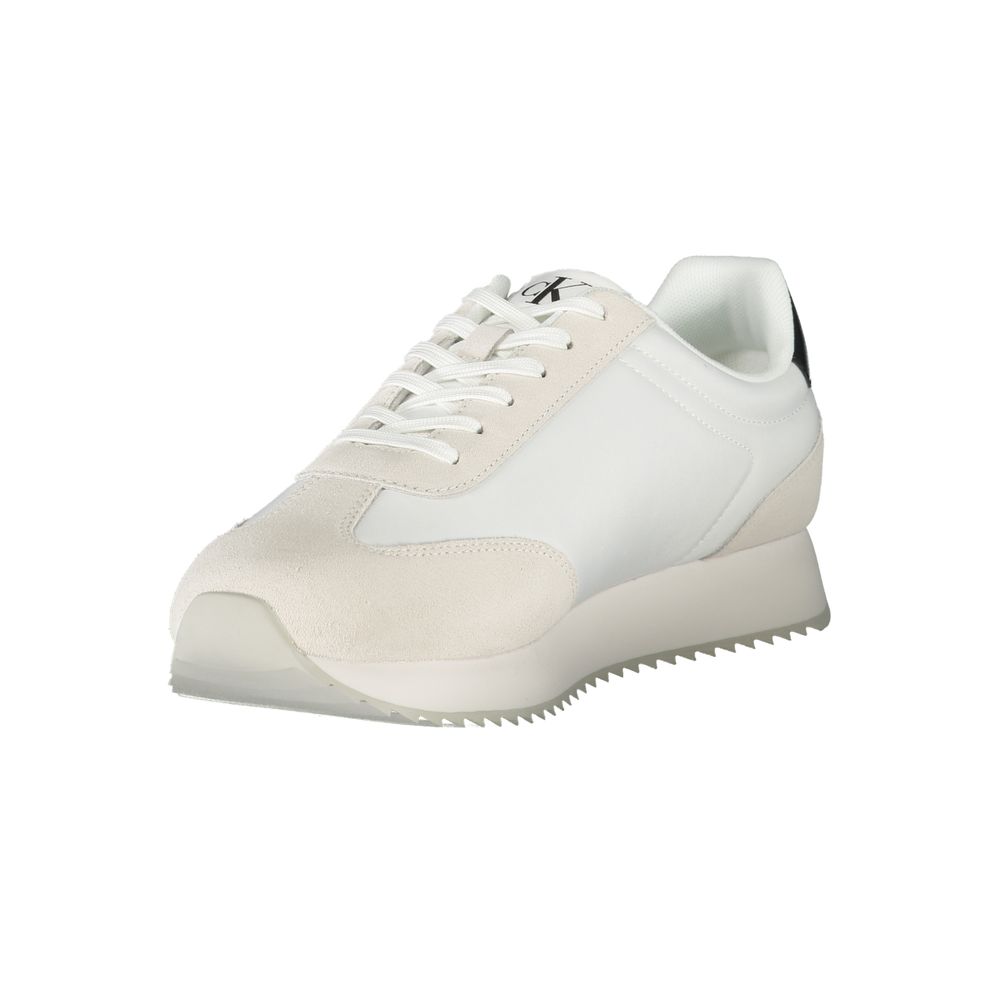 White Leather Men Sneaker Calvin Klein