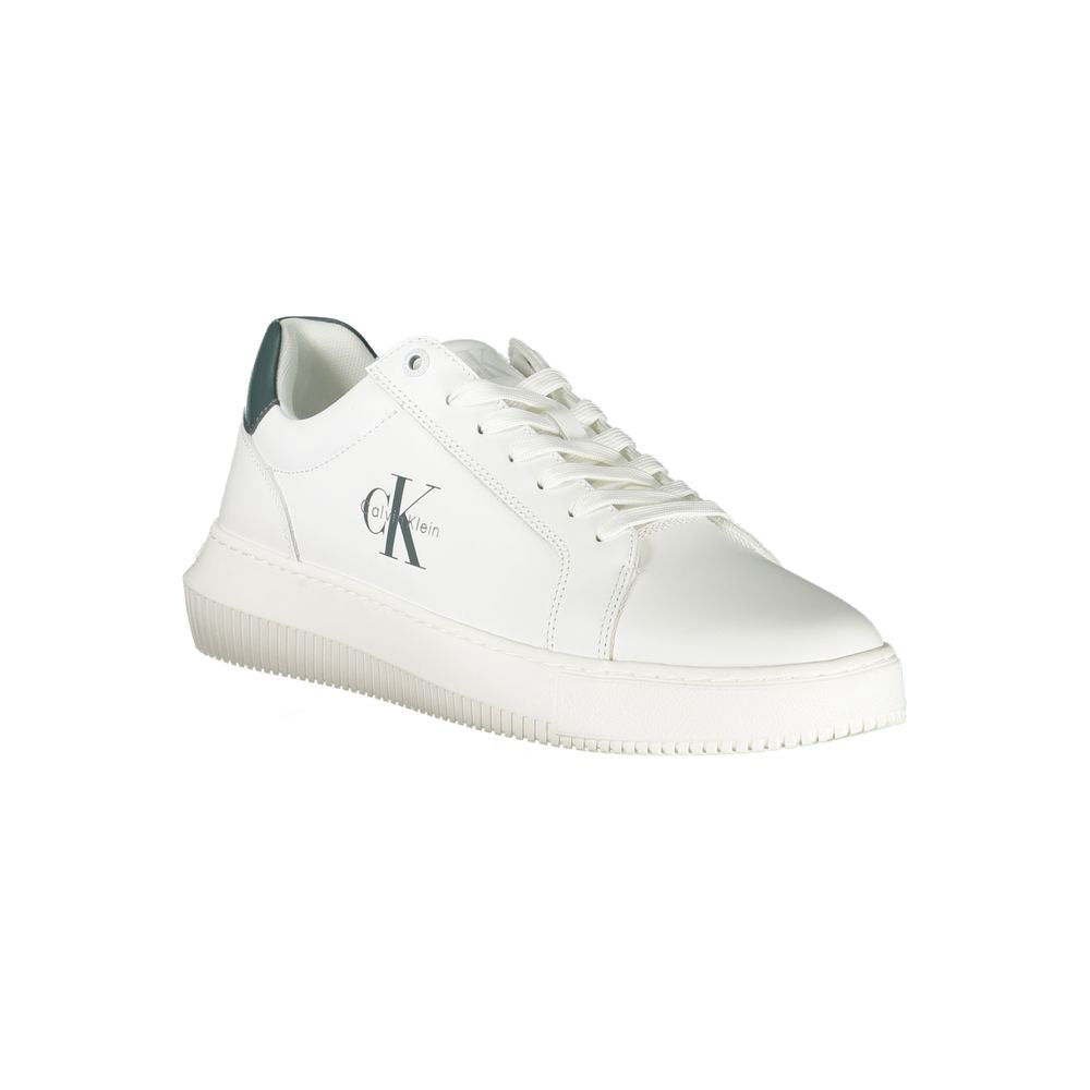 White Leather Men Sneaker Calvin Klein