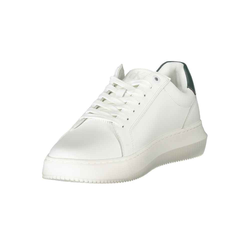 White Leather Men Sneaker Calvin Klein
