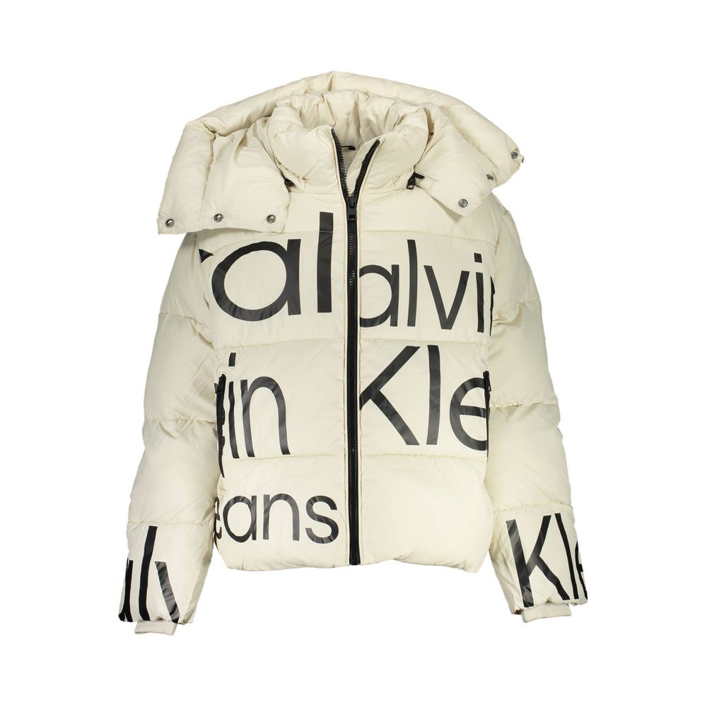 Beige Polyester Jackets & Coat Calvin Klein