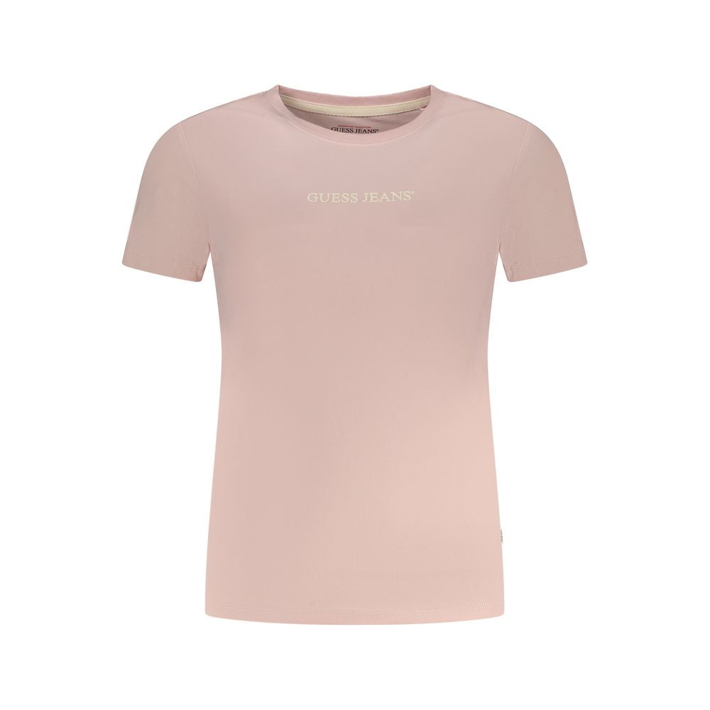 Pink Cotton T-Shirt Guess Jeans