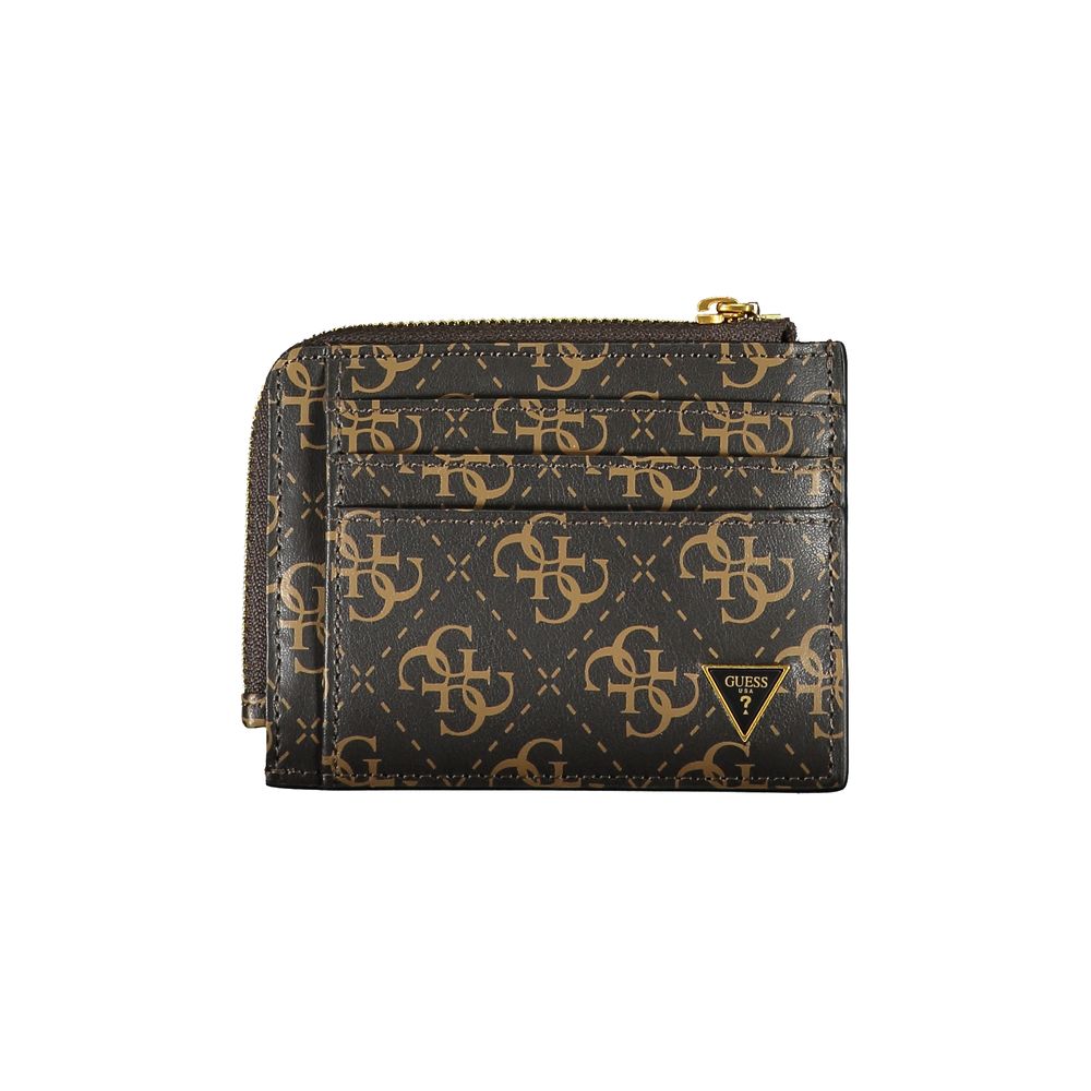 Brown Leather Wallet Guess Jeans
