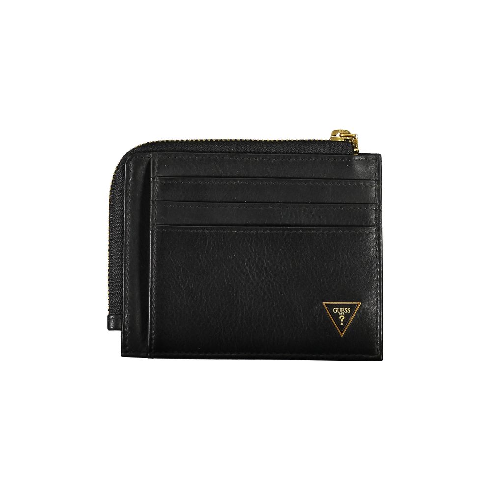 Black Leather Wallet Guess Jeans