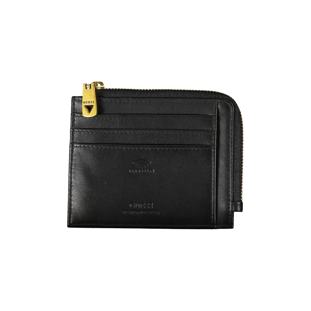 Black Leather Wallet Guess Jeans