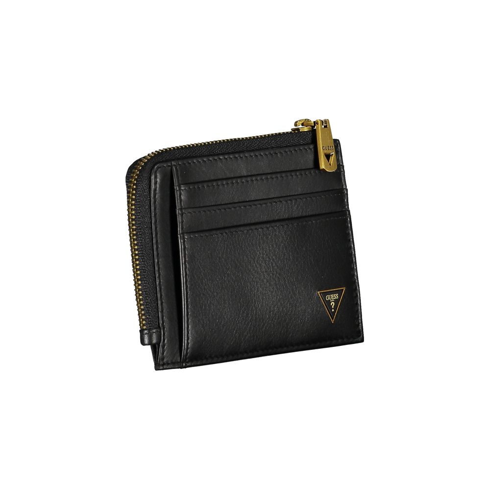 Black Leather Wallet Guess Jeans
