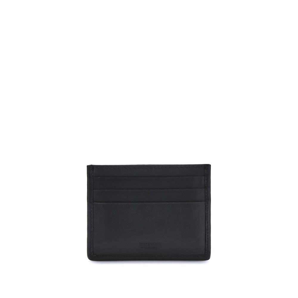 Woven Gancini Card Holder Ferragamo