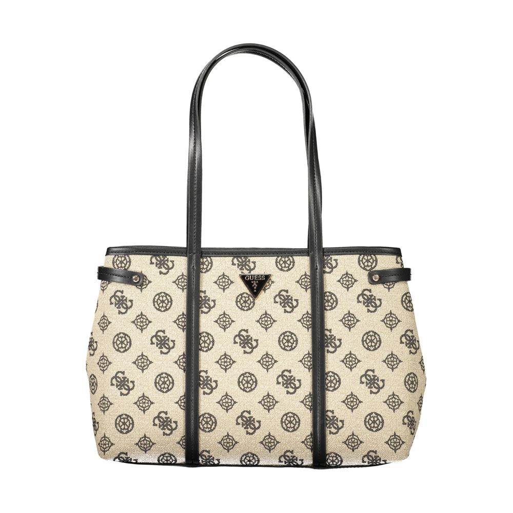 Beige Cotton Women Handbag Guess Jeans