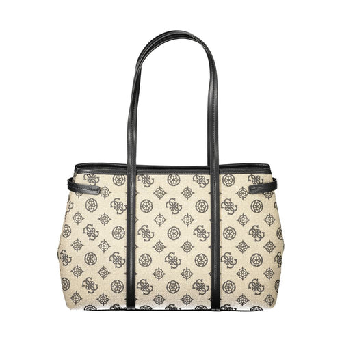 Beige Cotton Women Handbag Guess Jeans