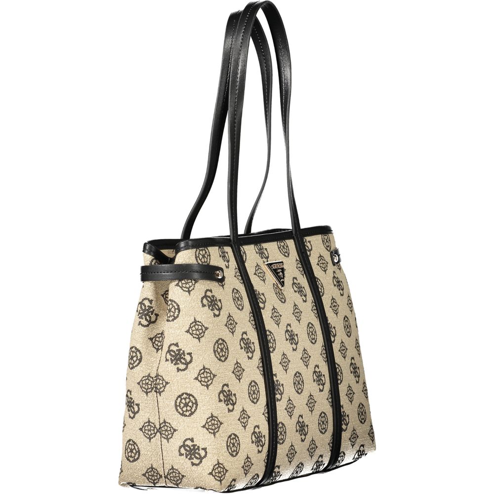 Beige Cotton Women Handbag Guess Jeans