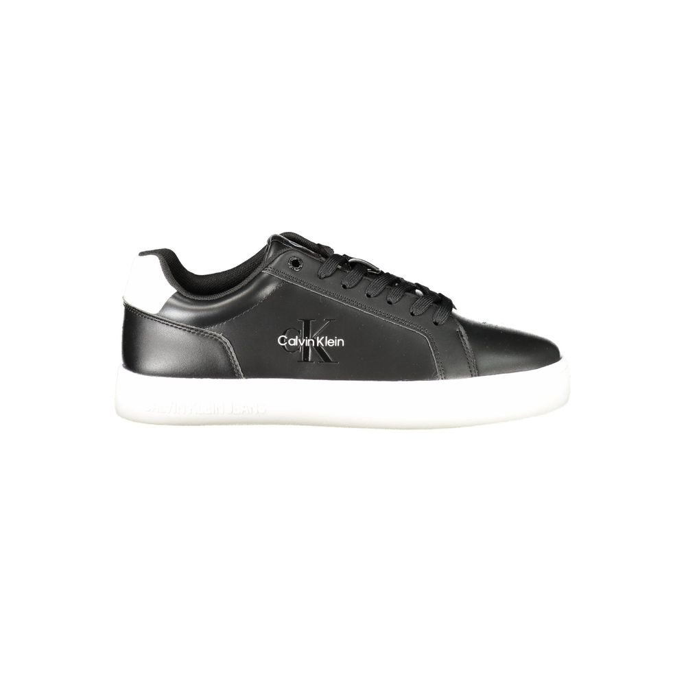 Black Leather Men Sneaker Calvin Klein