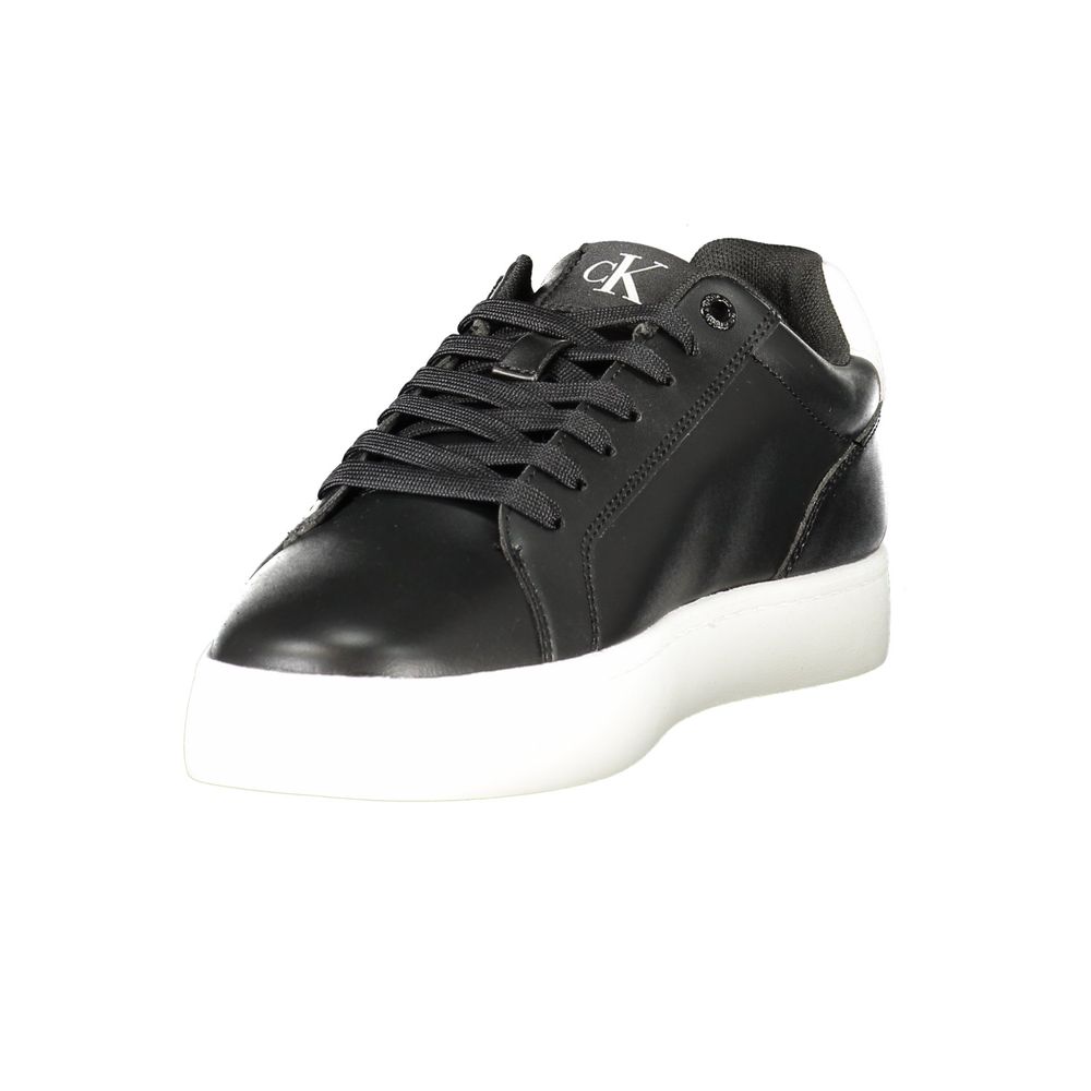 Black Leather Men Sneaker Calvin Klein