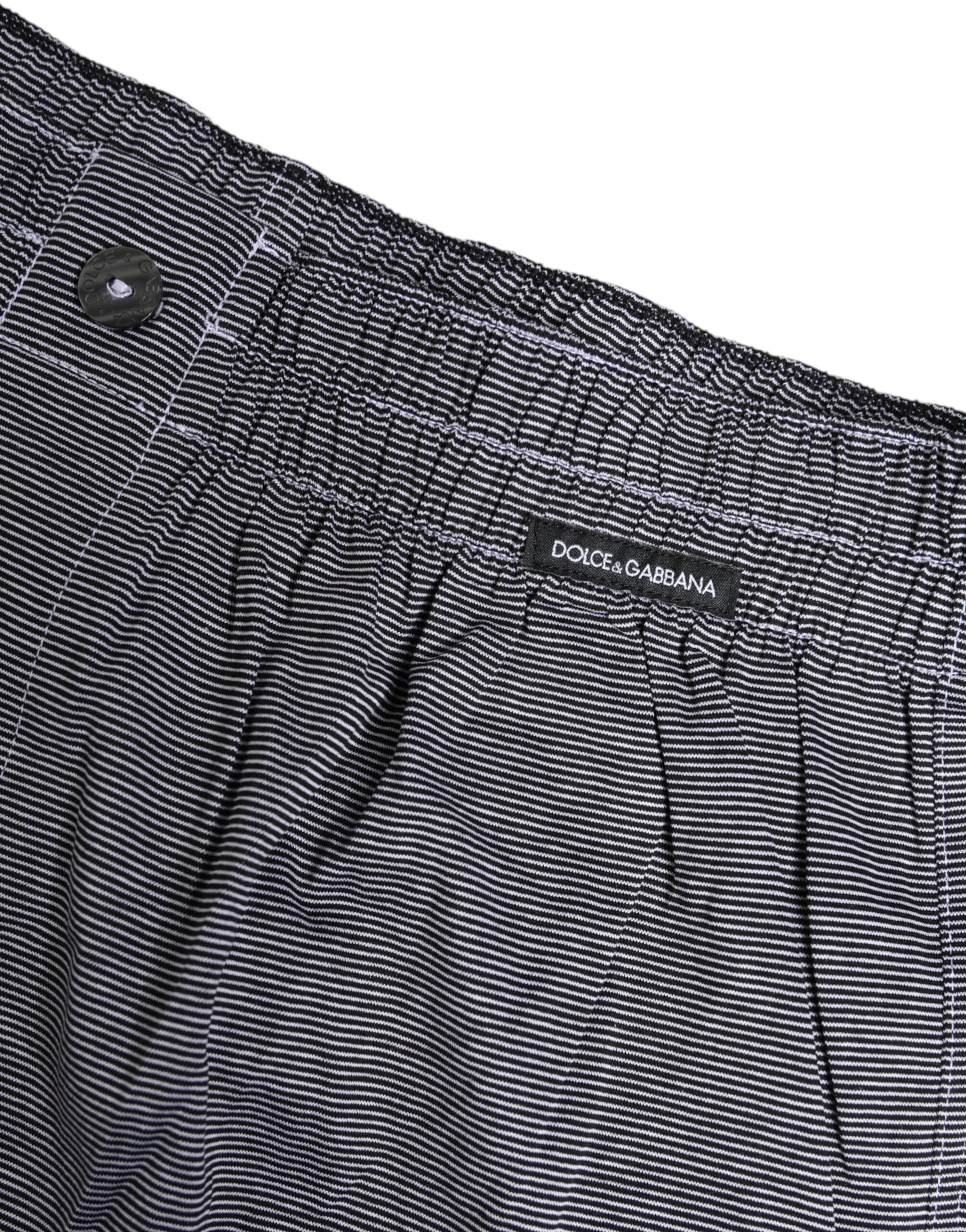Gray Striped Cotton Regular Boxer Underwear Dolce & Gabbana