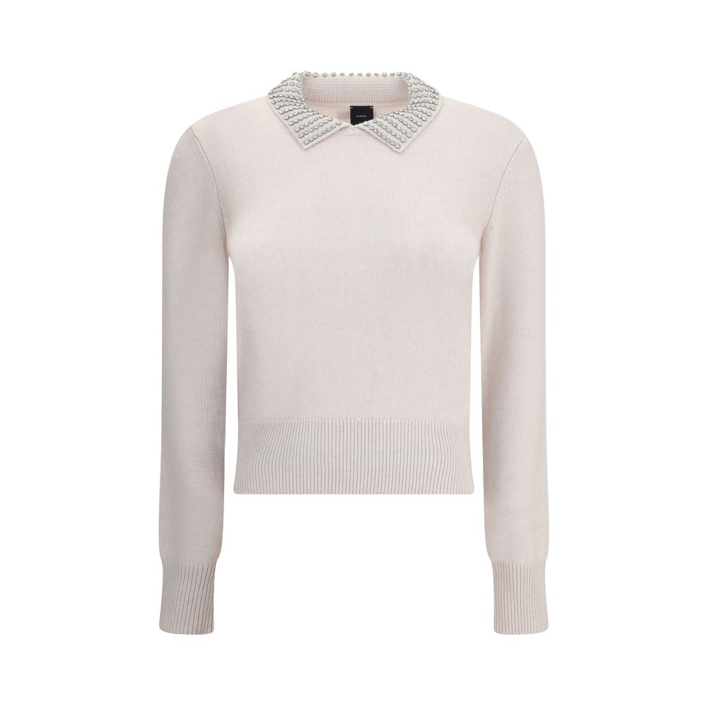 Rhinestone-decorated collar Sweater PINKO