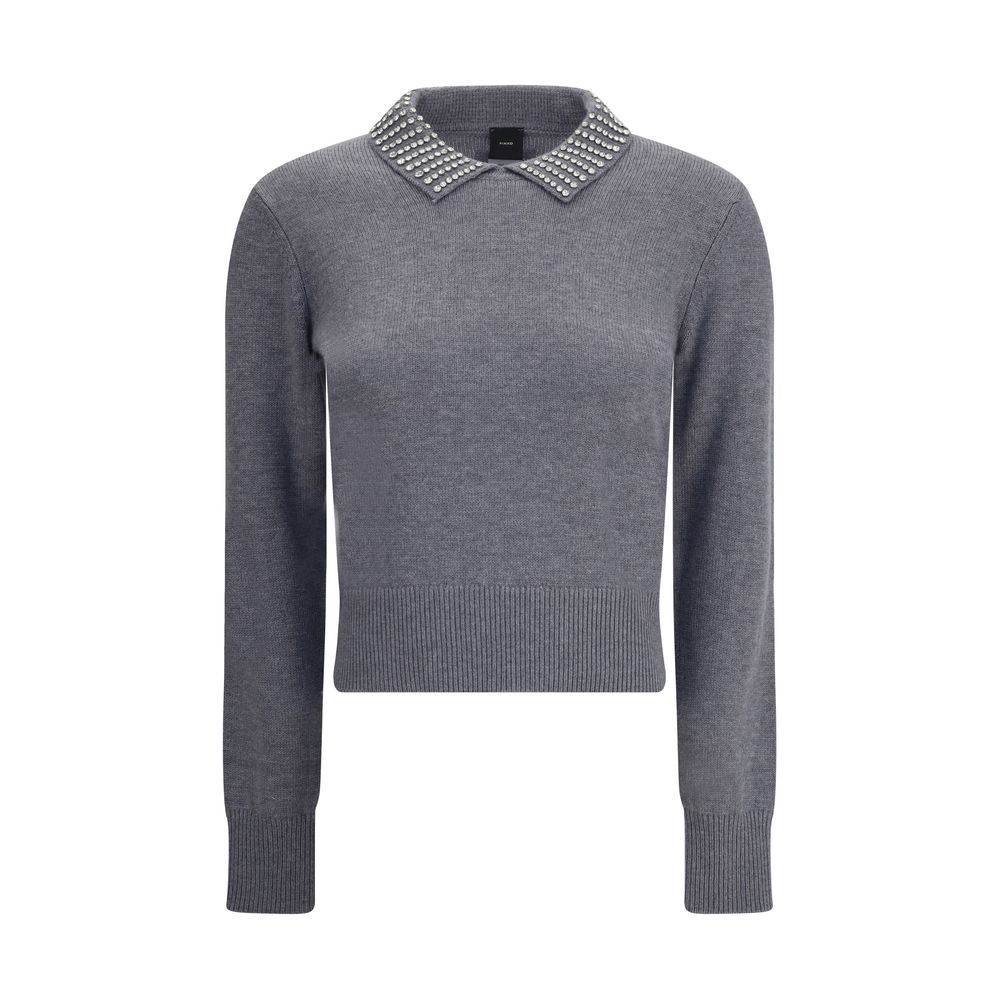 Rhinestone-decorated collar Sweater PINKO