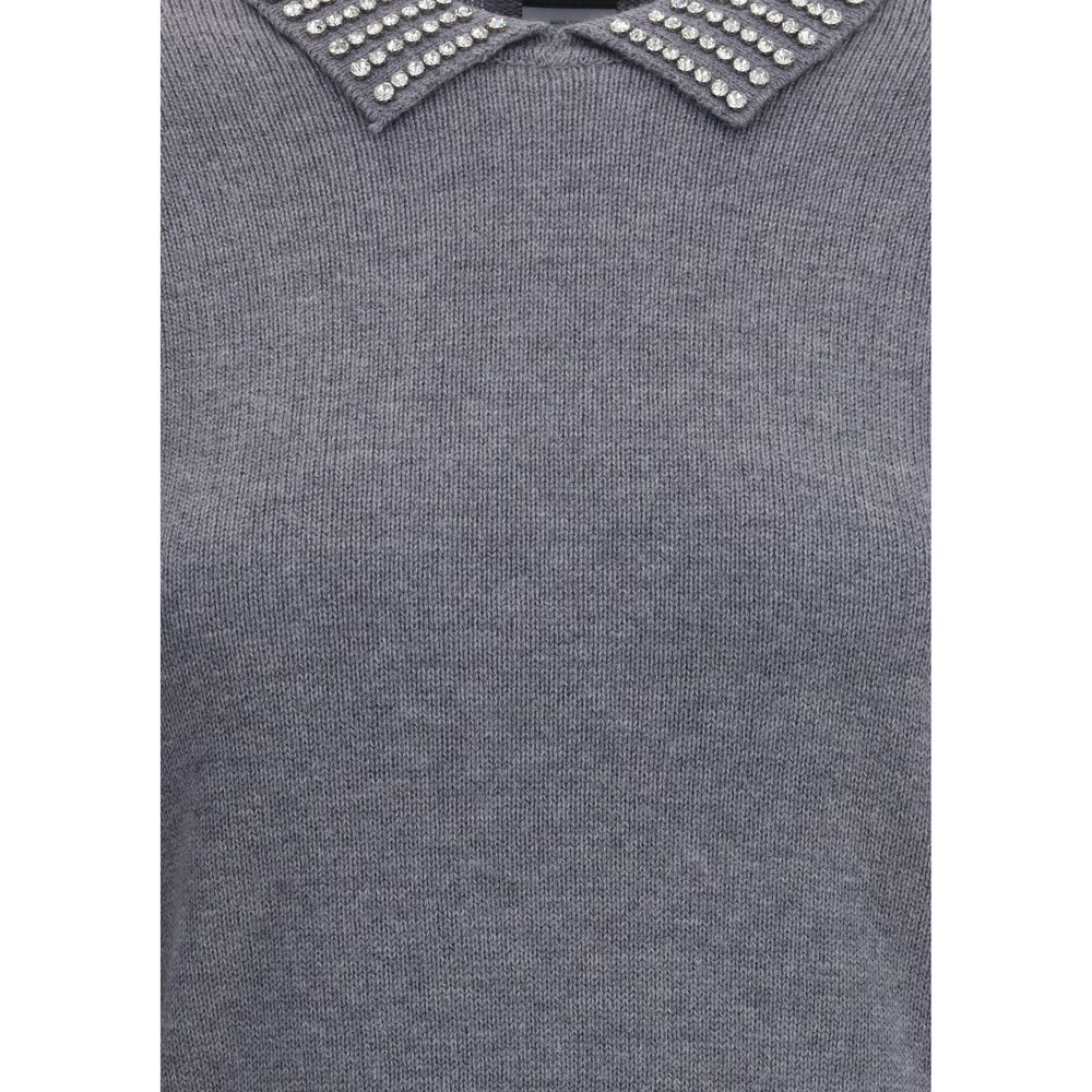 Rhinestone-decorated collar Sweater PINKO