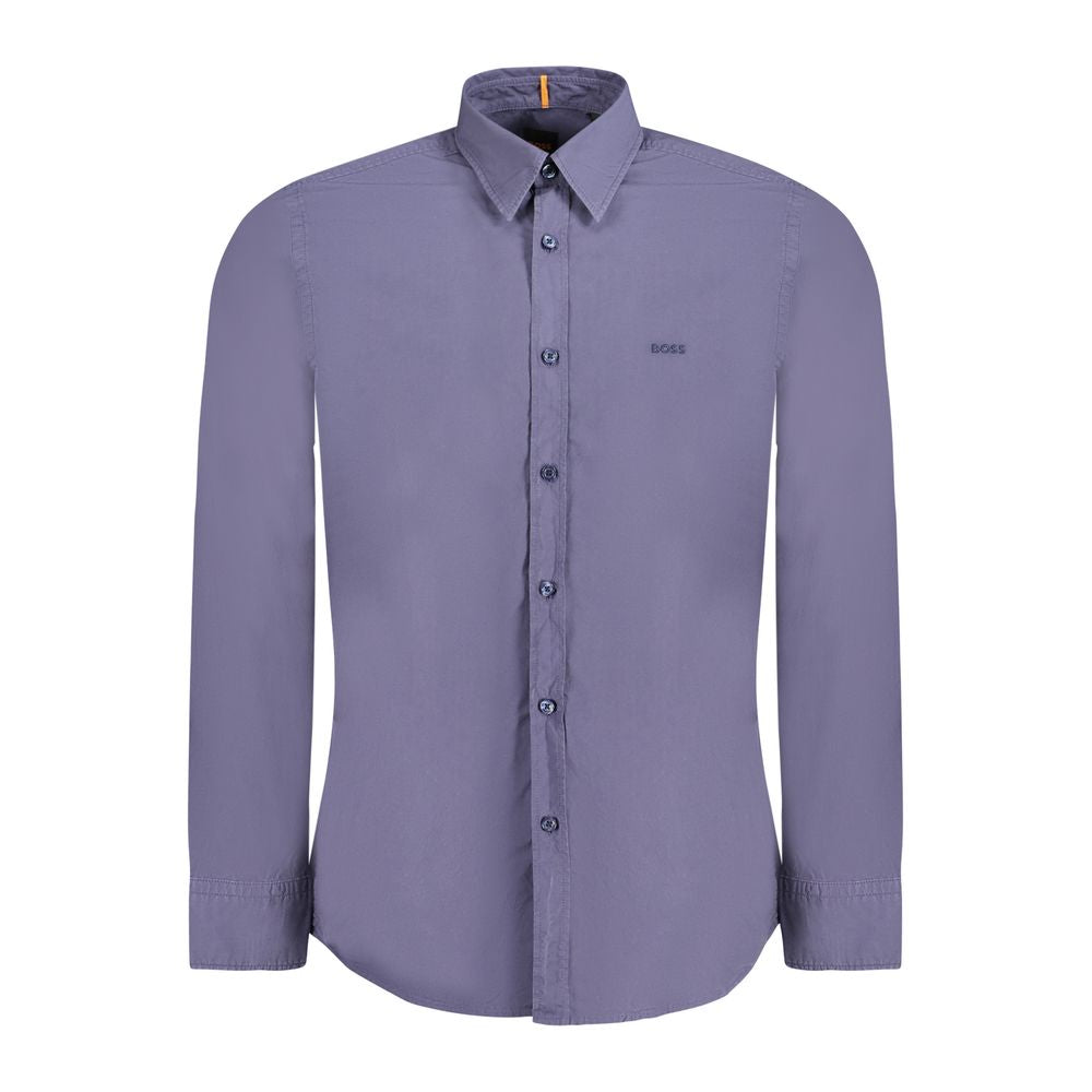 Blue Cotton Men Shirt Hugo Boss