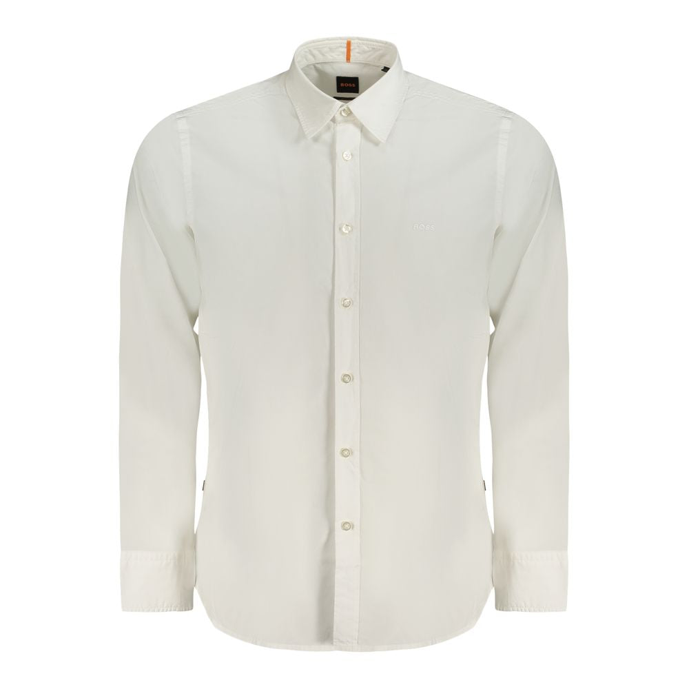 White Cotton Men Shirt Hugo Boss