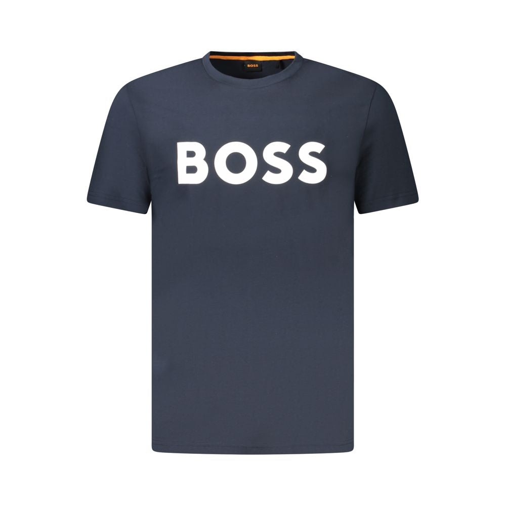 Blue Cotton Men T-Shirt Hugo Boss
