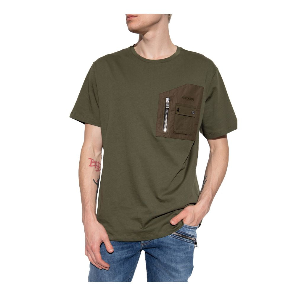 Green Cotton T-Shirt Balmain